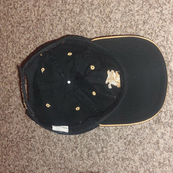 Slotline Embroidered Golf Black Gold Adjustable Hat Cap - Picture 8 of 10